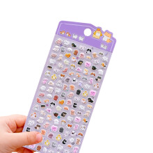 Schattige puffier sticker voor kinderen, 3D-ontwerpsticker-Paars