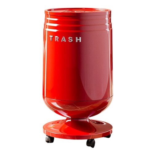 Wheeled Indoor Trash Can With Flexible Wheels Portable-L 3