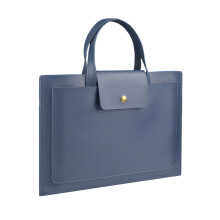 Ergonomic Laptop Carrying Bag PU Leather Waterproof-Blue small
