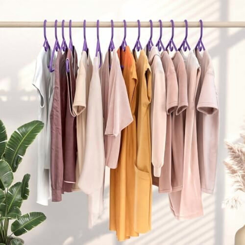Heavy Duty Plastic Clothes Hangers – Purple – 24 Pack 2