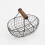 Vintage Chicken Wire Egg Basket with Wooden Handle 2
