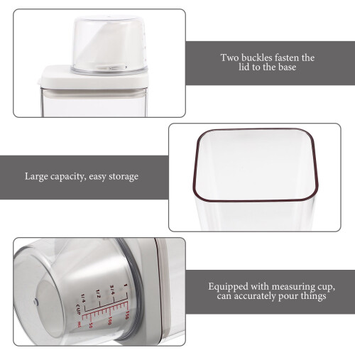 Airtight Food Storage Container, Clear Plastic, 1500 ml 2