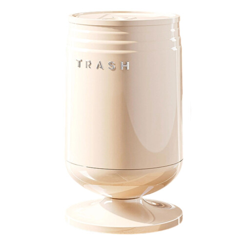 Space Efficient Wheeled Trash Can With Flexible Wheels and-L 2