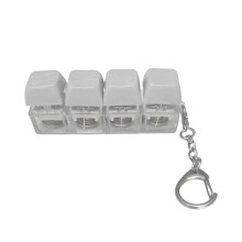Klein mechanisch toetsenbord sleutelhanger hanger tas-Wit