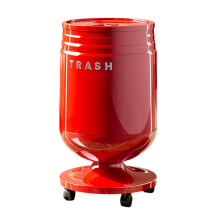 Wheeled Indoor Trash Can With Flexible Wheels Portable-M 3