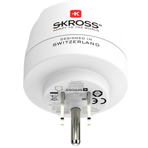 Grounded EU to US Plug Adapter, Multi-Country Use 1