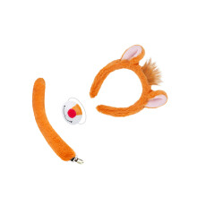 Zachte stof Chipmunk oren hoofdband,-Aardse aardeekhoorn rood