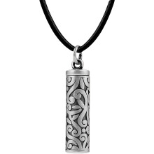Holle ketting Vintage Design Zwart lederen band-enkele hanger