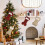 Dog Bone Burlap Christmas Stocking37x22cm 4