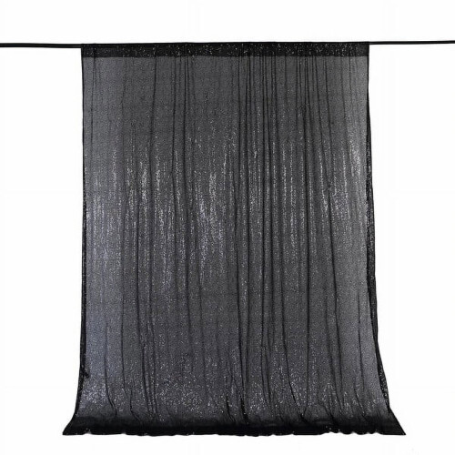 Black Sequin Backdrop Curtain 8 ft x 8 ft 1