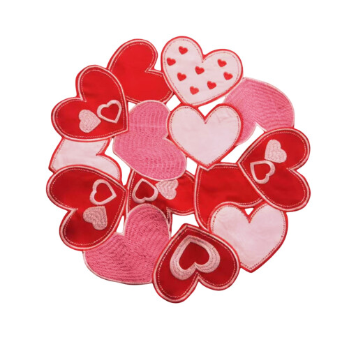 Valentine's Day Red Embroidered Placemats 35x35cm 1