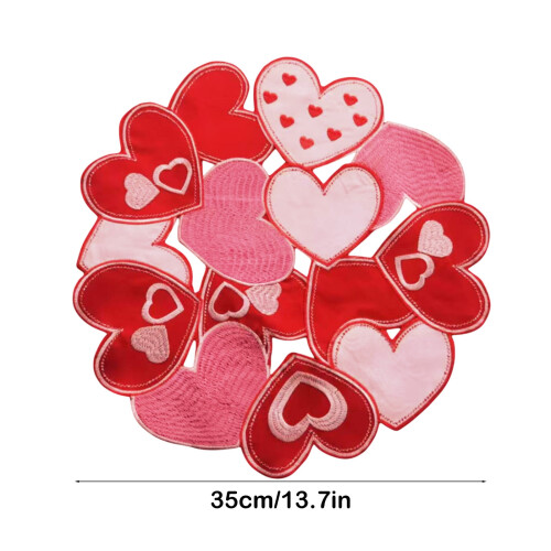 Valentine's Day Red Embroidered Placemats 35x35cm 2