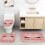 Badezimmer-Set mit Wimpernmuster – Duschvorhang aus Polyester & 2