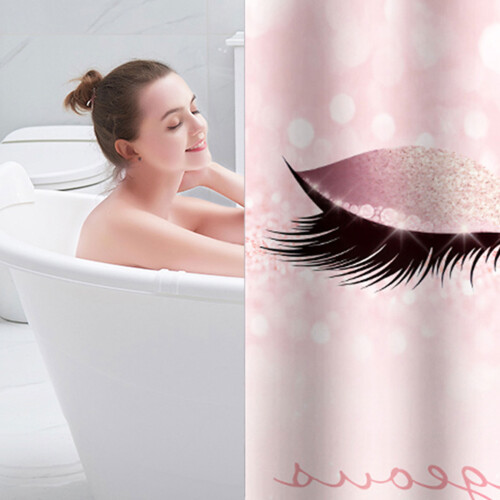Eyelash Pattern Bathroom Set Polyester Shower Curtain 2