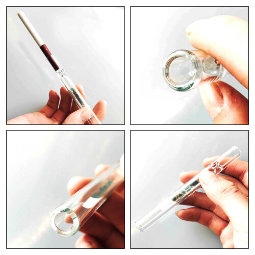 Slim10cm trattångvältrör borosilikatglas 2