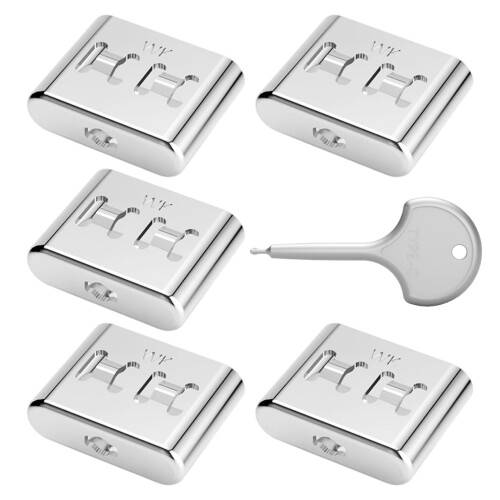 AntiTheft Type C Port Lock USB C port Blockers Data-5 Pieces