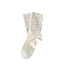 Damen-Socken mit Strasssteinen, vollflächiges Design,-Weiß