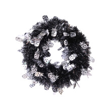 Halloween Wreath with Pumpkin Skeleton Bat Design27cm PET