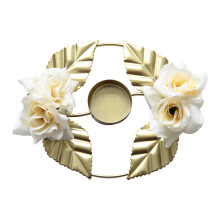 Iron Rose Flower Candle Holder, Gold, 4Sizes