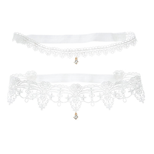 Lårband i spets med strass - 2-pack