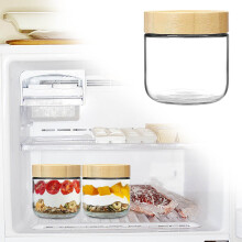 2-Pack Glass Food Storage Jars with Airtight Bamboo Lids