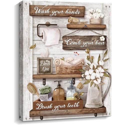 Rustic Farmhouse Canvas Wall Art 12 x 16 in