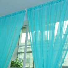 Leaf Pattern Polyester Sheer Curtain Panel (2 pcs)
