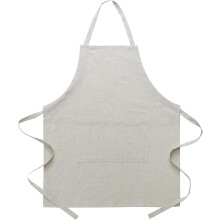 Schürze aus Baumwollleinen mit 2 Taschen, verstellbare Passform