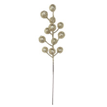 21cm Glitter Berry Branch with Iron Wire for Holiday Decor