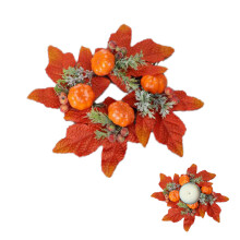 Fall Pumpkin & Leaf Candle Ring24cm Outer8cm Inner