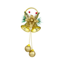 Plastic Christmas Bell with Jute Rope & Pine Decor