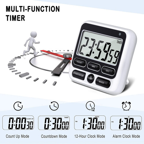 24-Hour Digital Kitchen Timer with LCD Display & Magnet 2