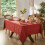 Newbridge Sienna Red Fall Leaves Damask Tablecloth 60 x 144 4