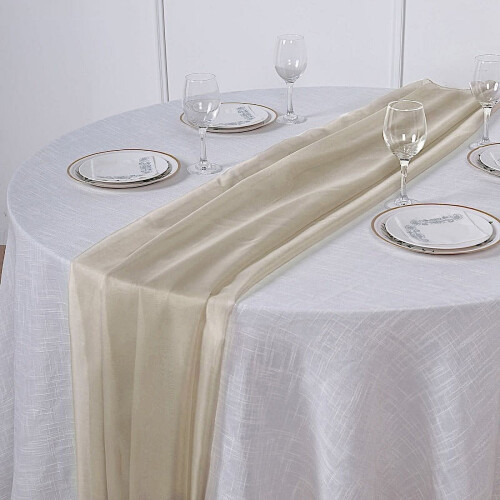 Chiffon Table Runner 72 x 21.6 in Natural 1