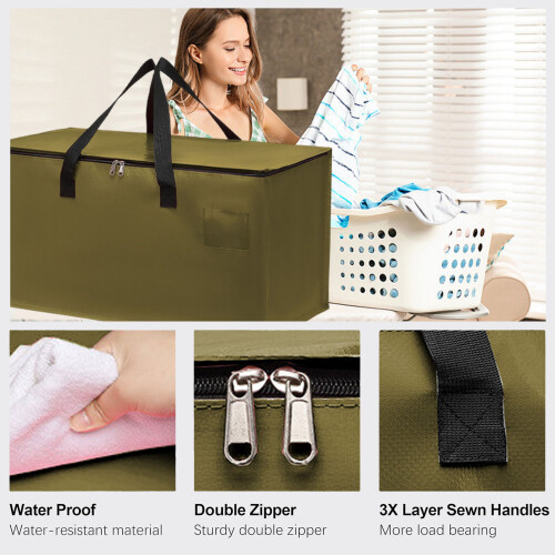 4-Pack 90L Extra-Large Moving Bags Army Green 2