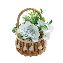 Hand-Woven Willow Basket with Plastic Liner13x13x23cm