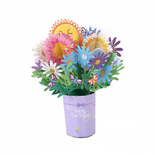 Pop-Up Flower Bouquet Greeting Card, Multicolour, 21x28cm