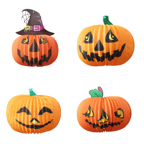 Halloween Hanging Paper Lanterns Pumpkin Bat Ghost Spider