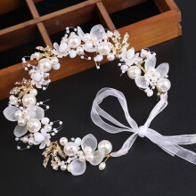 Pearl Flower Headband Garland for Wedding