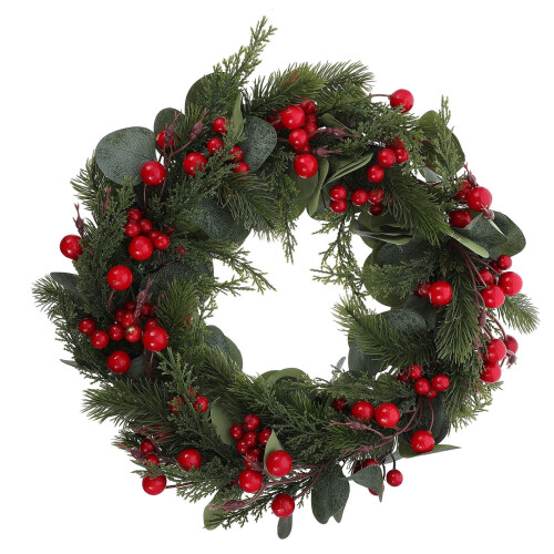 Artificial Eucalyptus & Berry Wreath 45 cm