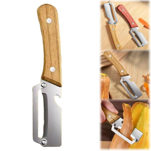 Gemüseschäler aus Edelstahl mit Holzgriff –