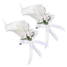 Einzigartige künstliche Calla-Ansteckblumen für Bälle,-Weiß