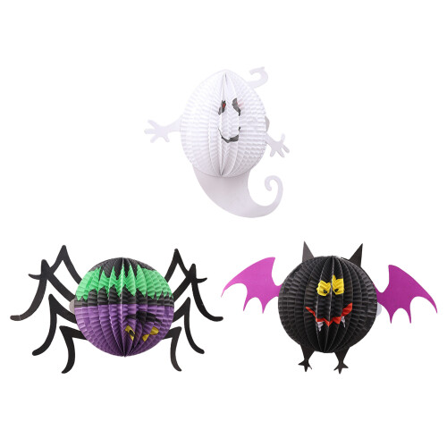 Halloween Hanging Paper Lanterns Pumpkin Bat Ghost Spider