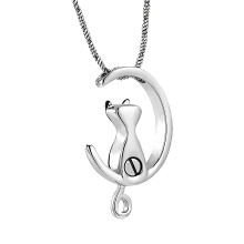 Beautiful Memorial Jewelry For Lost Pets Featuring Moon-Silver