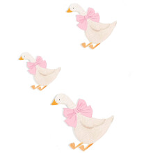 3 stuks houten strik ganzen ornamenten voor Kerstmis-Roze