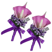 Wedding Corsage Boutonniere Soft Corsage Flower-Purple