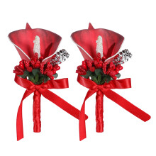 Unique Corsage Boutonnieres Artificial Flowers for Proms,-Red
