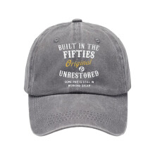 Nostalgic Baseball Cap Wash Cotton Adjustable-gray fifties