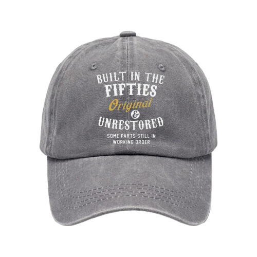 Nostalgic Baseball Cap Wash Cotton Adjustable-gray fifties