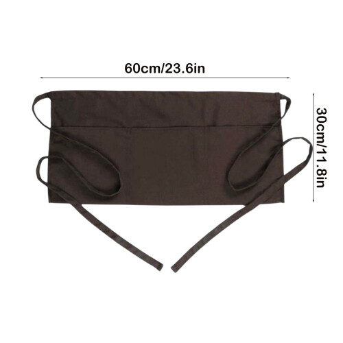 Kurze Halbschürze aus Polyester, 60 x 30 cm, Farbe: Kaffee oder Rot 2